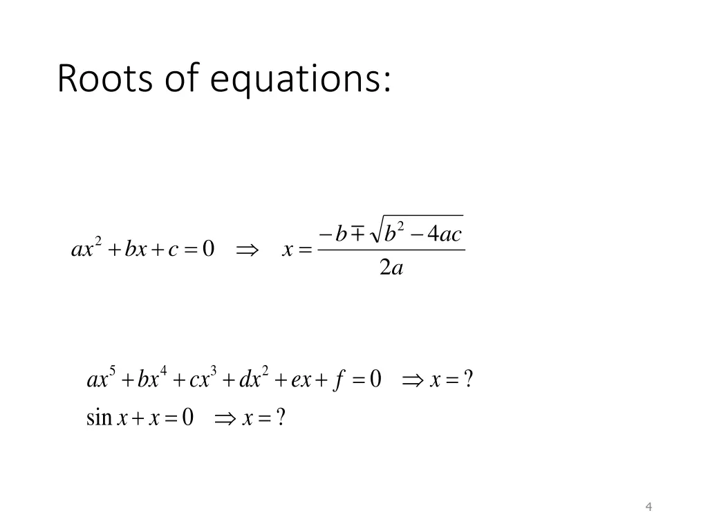 roots of equations
