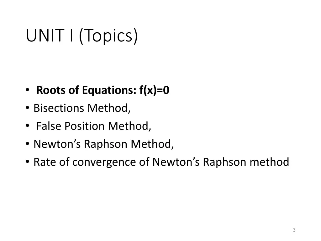 unit i topics