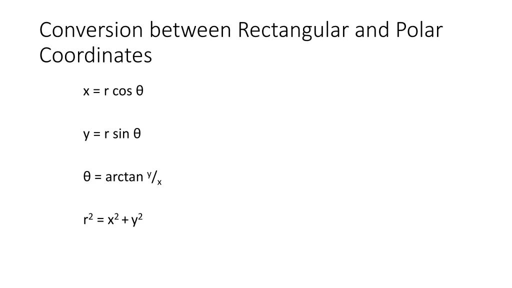 conversion between rectangular and polar