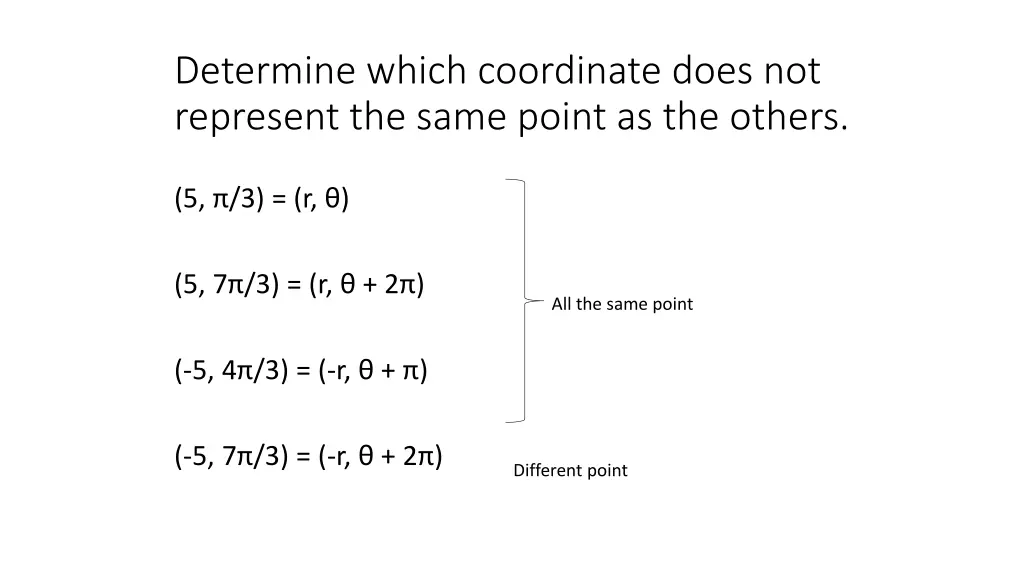 determine which coordinate does not represent 2