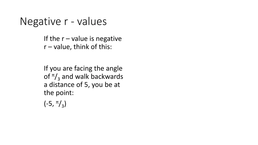 negative r values