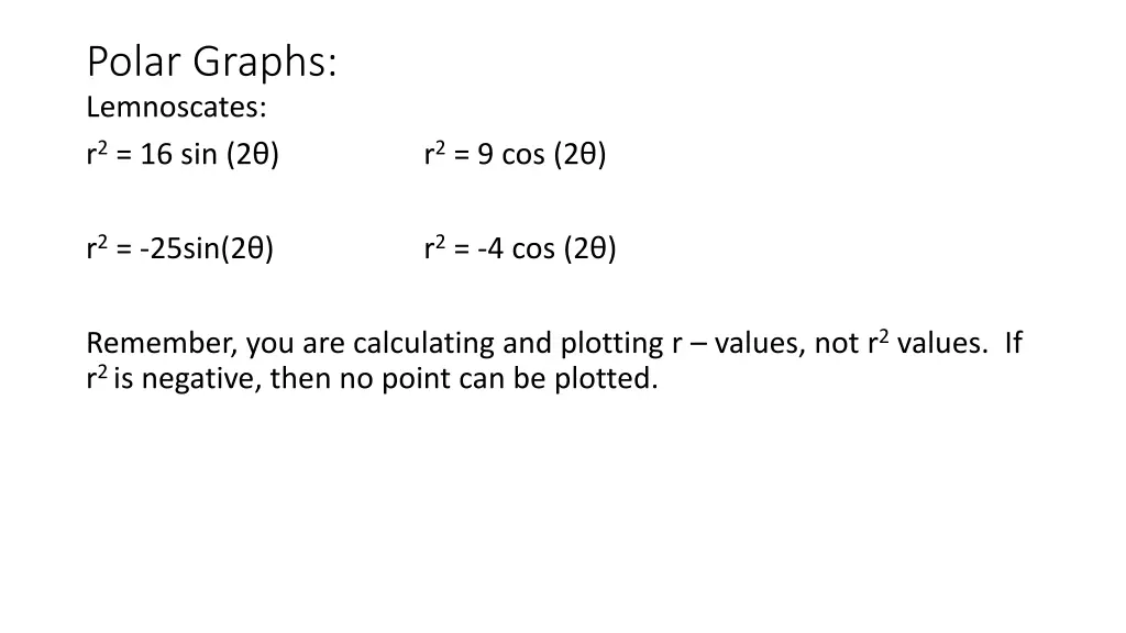 polar graphs lemnoscates r 2 16 sin 2 r 2 25sin 2