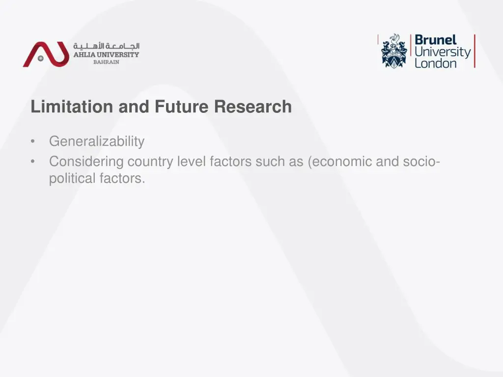 limitation and future research
