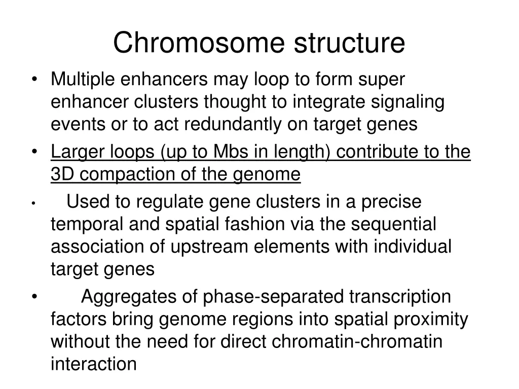 chromosome structure multiple enhancers may loop