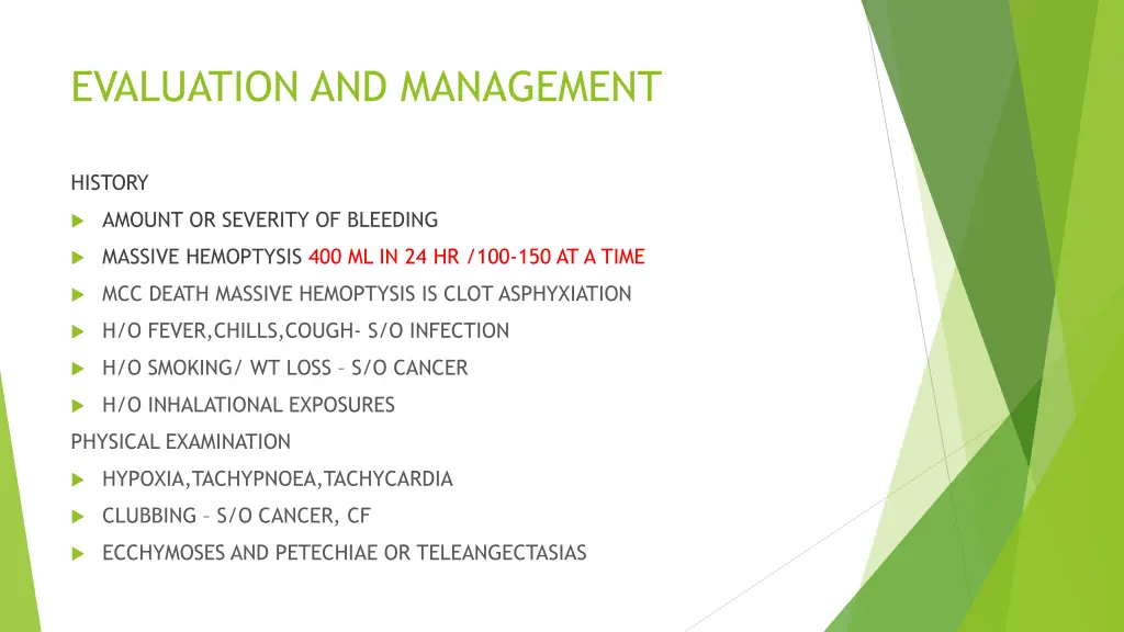evaluation and management
