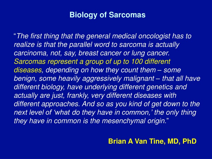 biology of sarcomas