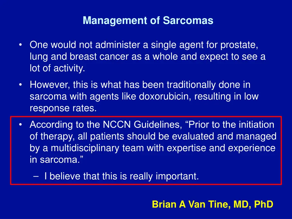 management of sarcomas 1