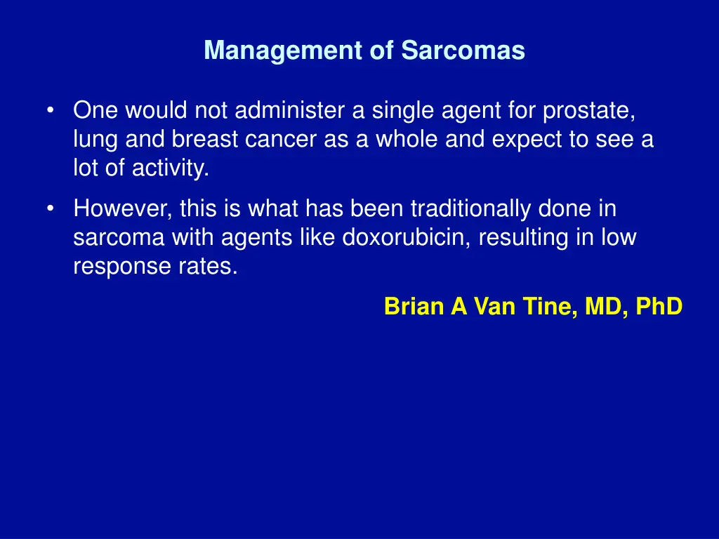 management of sarcomas