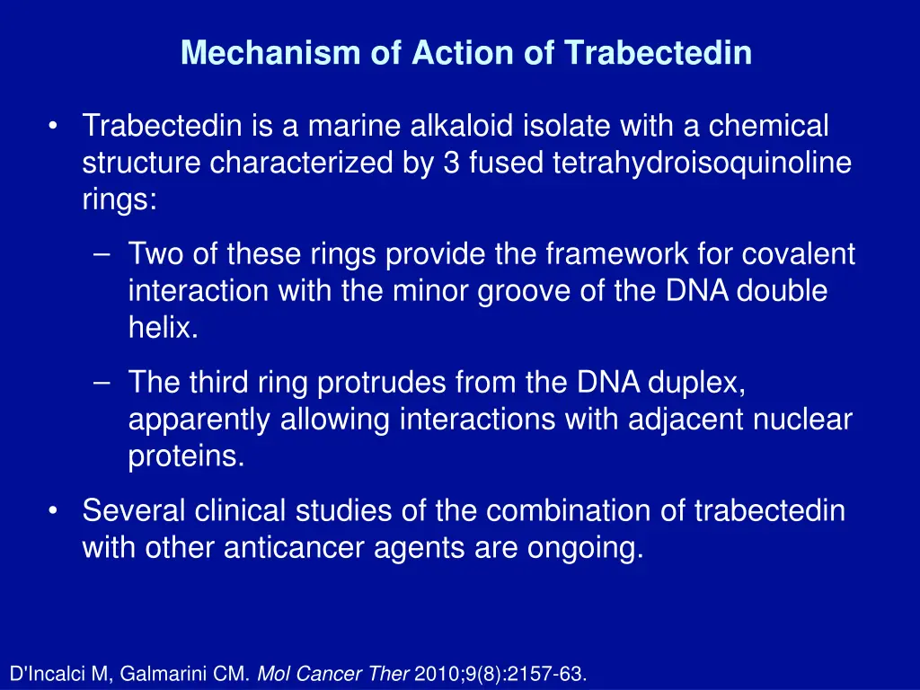 mechanism of action of trabectedin