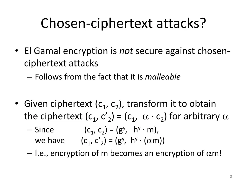 chosen ciphertext attacks