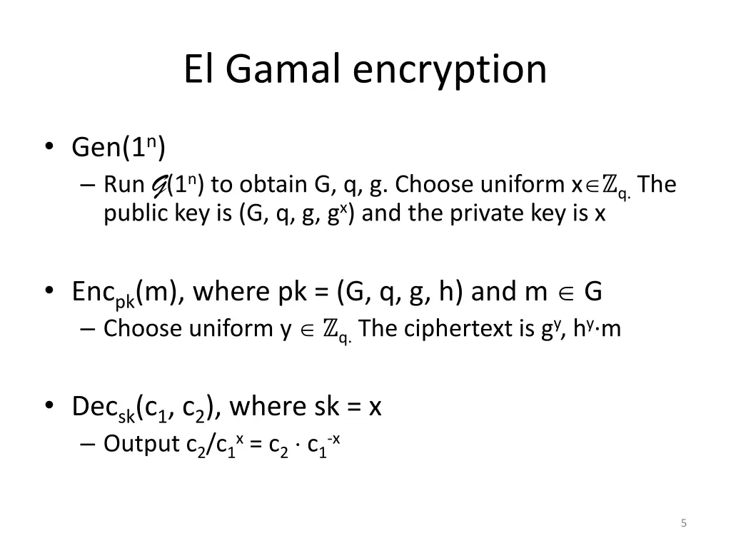 el gamal encryption 2