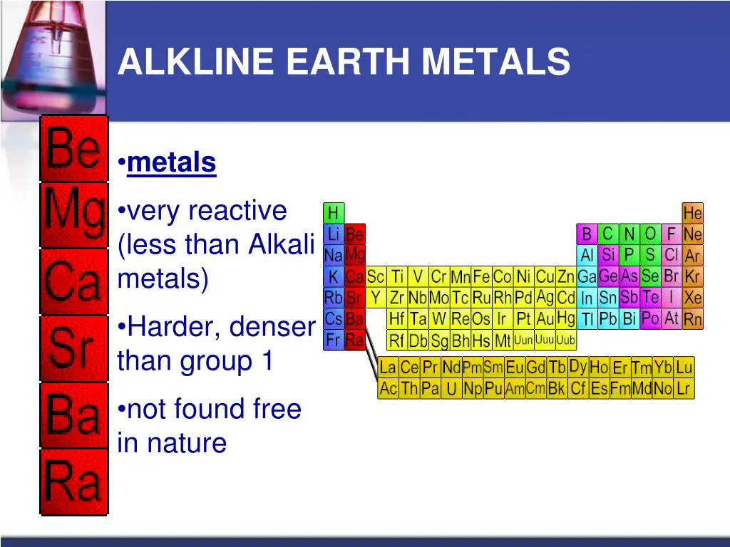 alkline earth metals