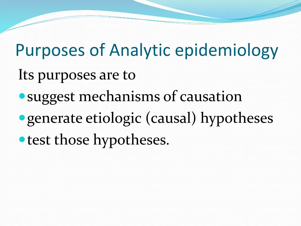 purposes of analytic epidemiology its purposes