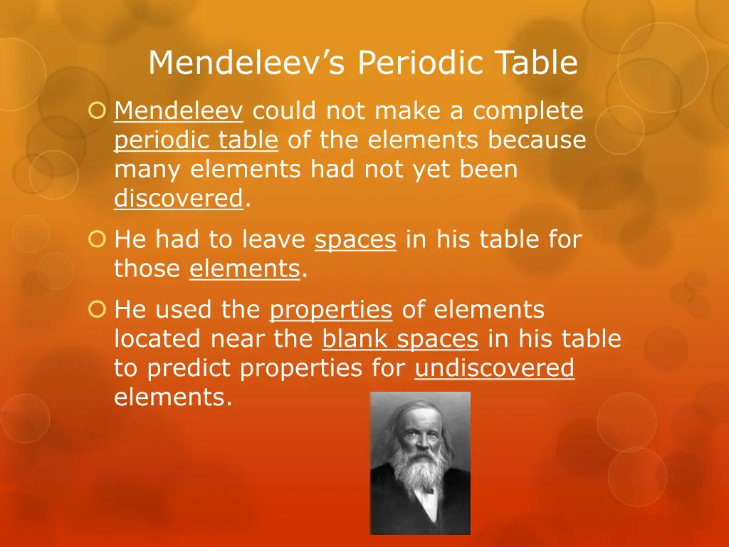 mendeleev s periodic table