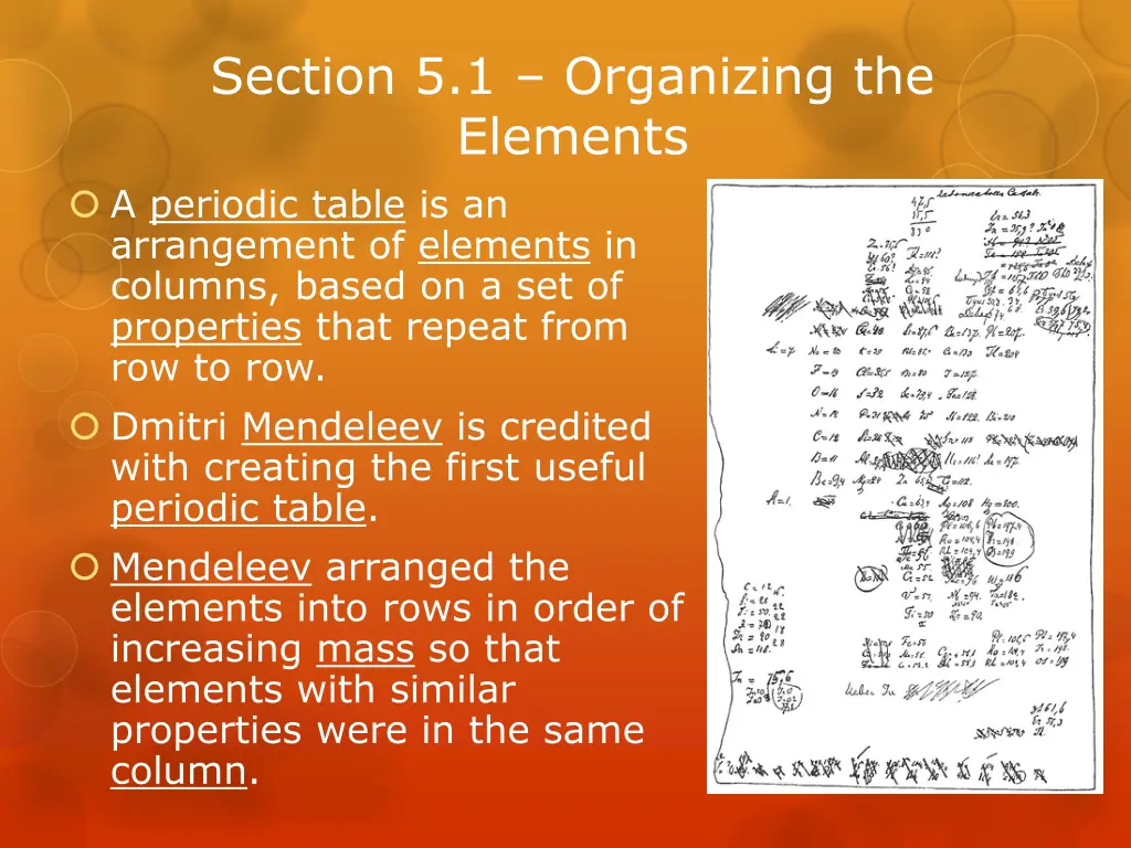 section 5 1 organizing the elements a periodic