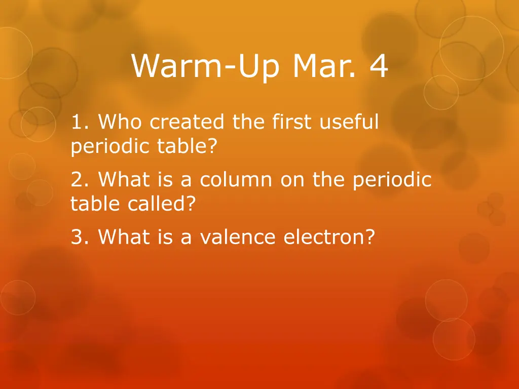 warm up mar 4