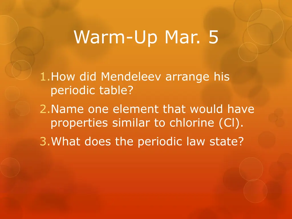 warm up mar 5