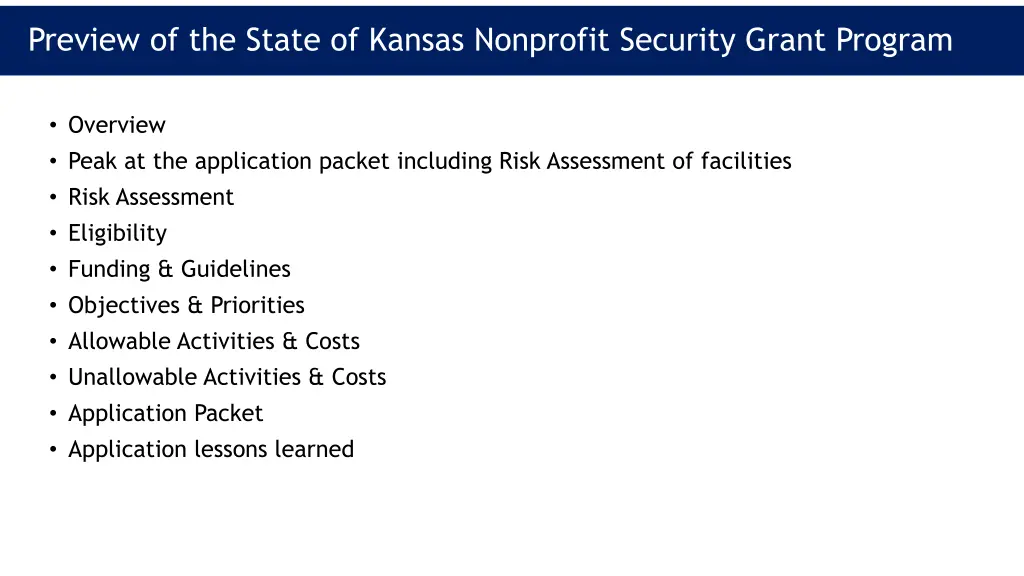 preview of the state of kansas nonprofit security
