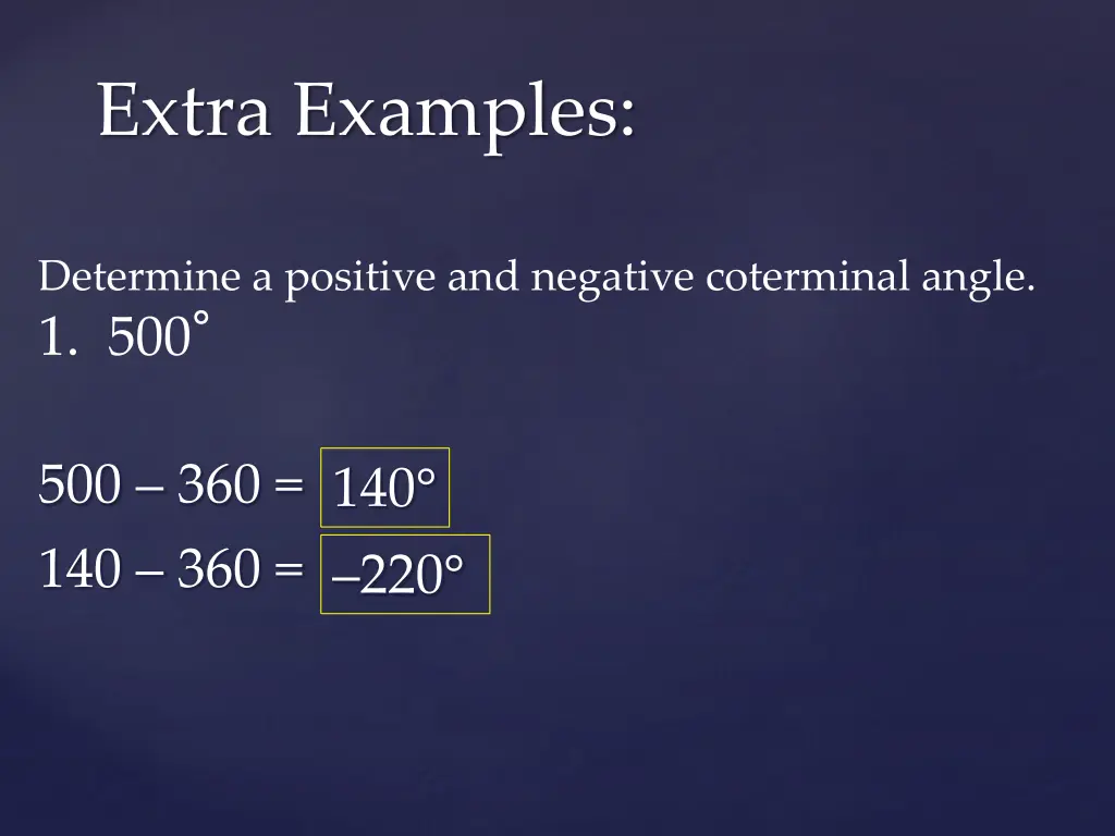 extra examples