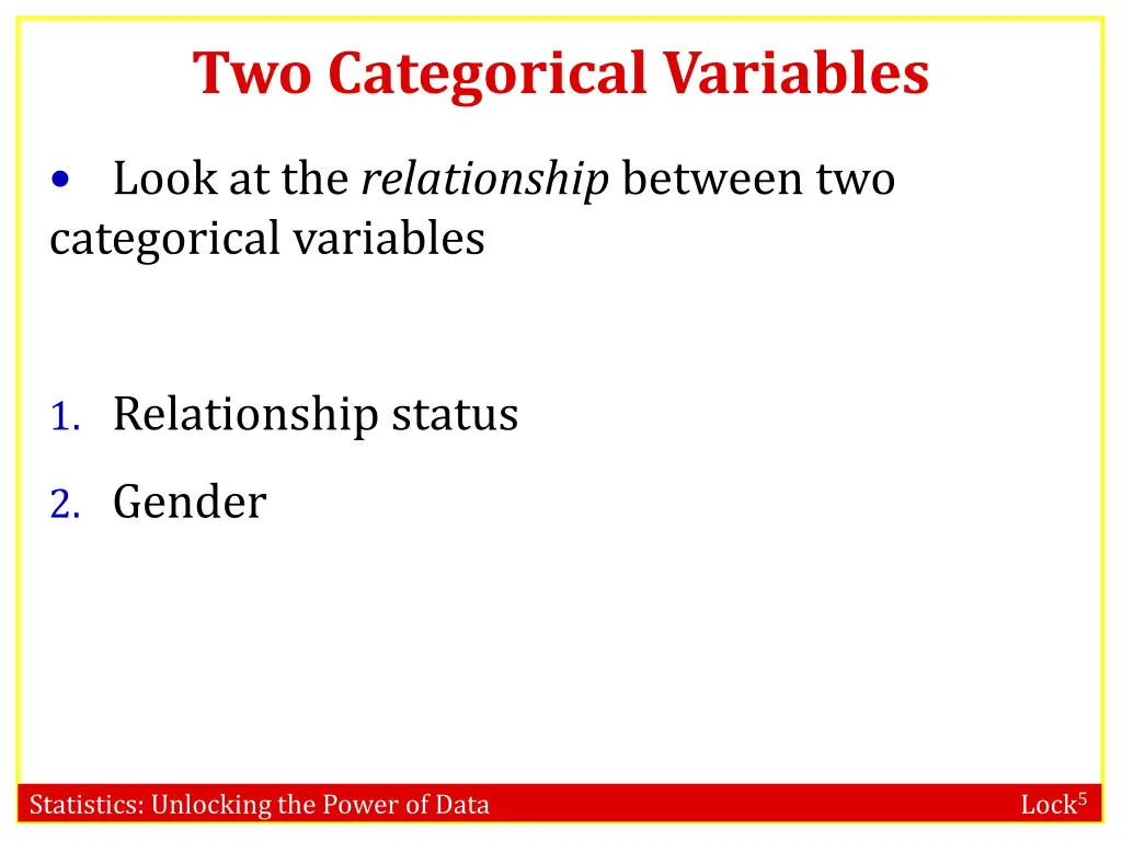 two categorical variables