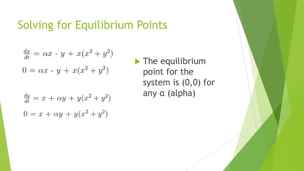 solving for equilibrium points