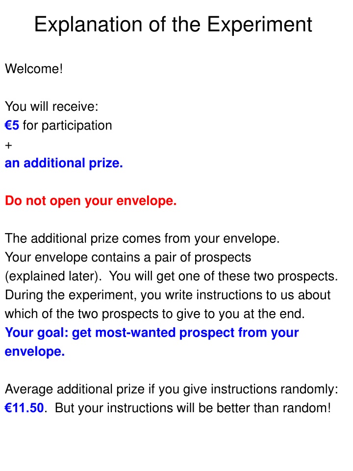 explanation of the experiment