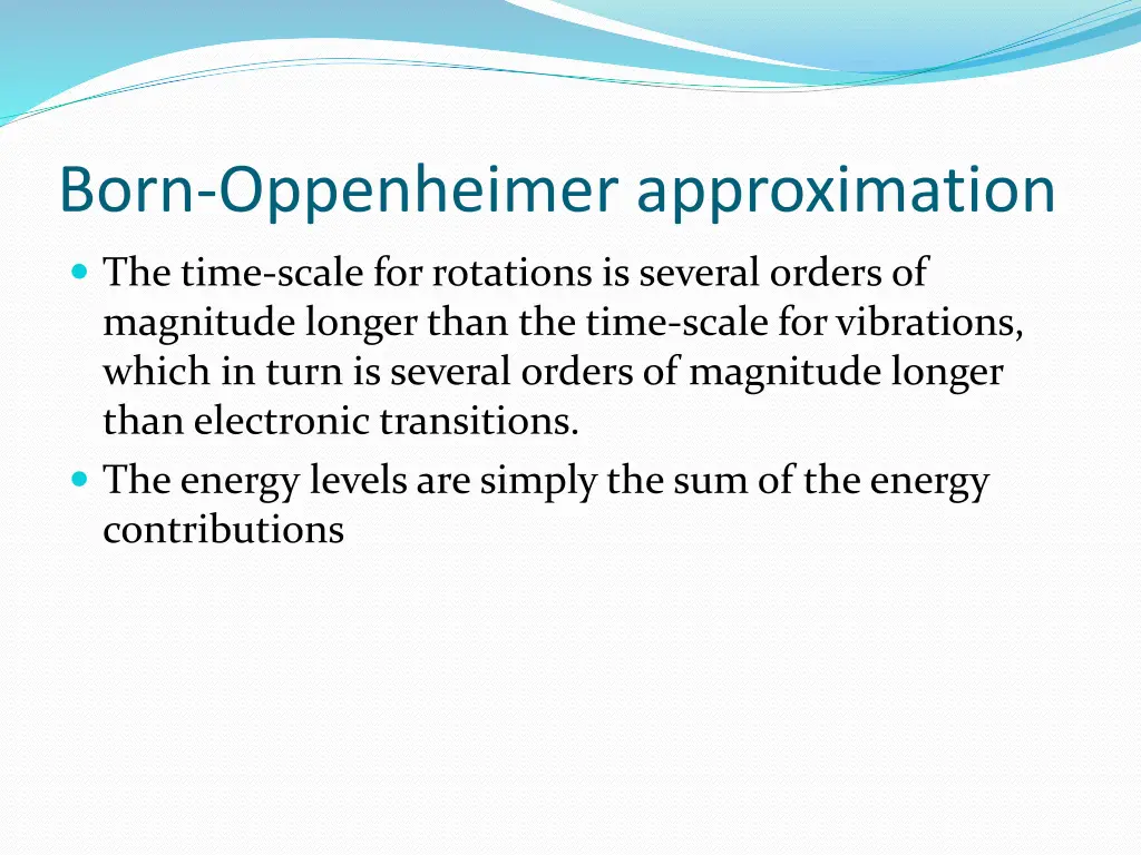 born oppenheimer approximation