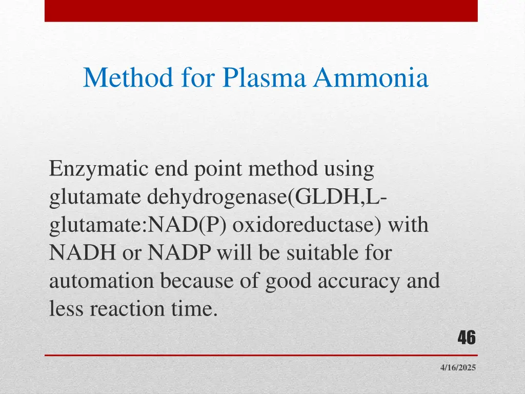 method for plasma ammonia