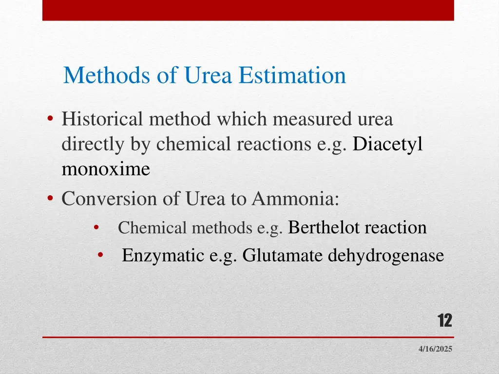 methods of urea estimation