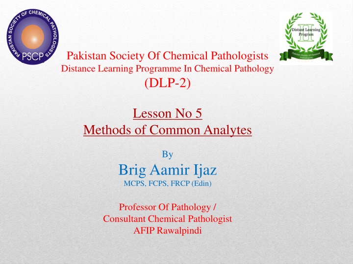 pakistan society of chemical pathologists