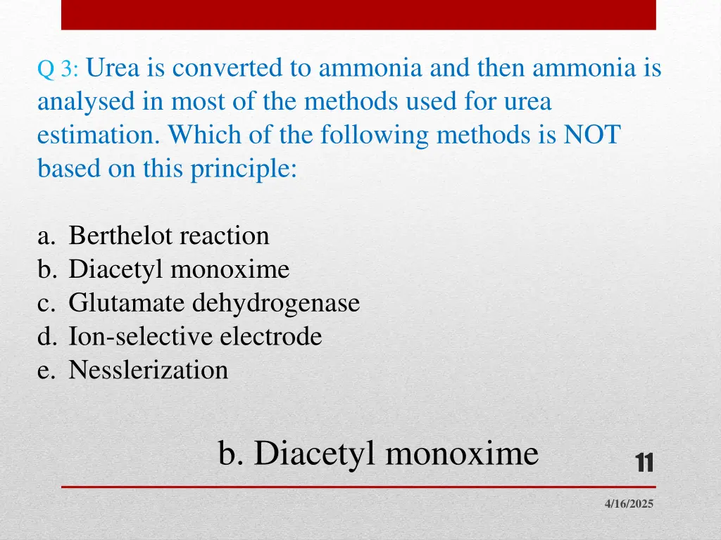 q 3 urea is converted to ammonia and then ammonia