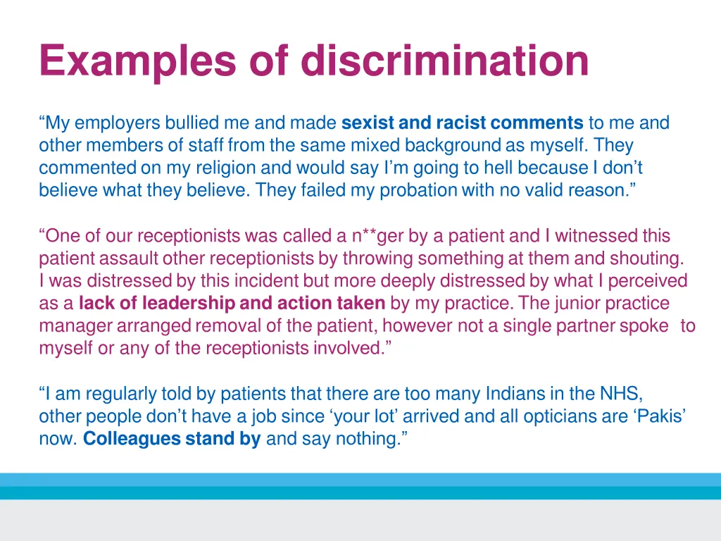examples of discrimination