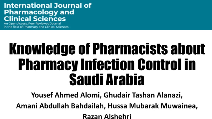 knowledge of pharmacists about pharmacy infection