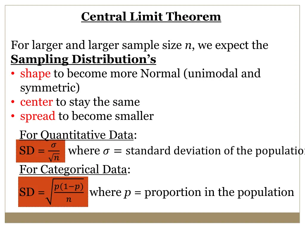 central limit theorem