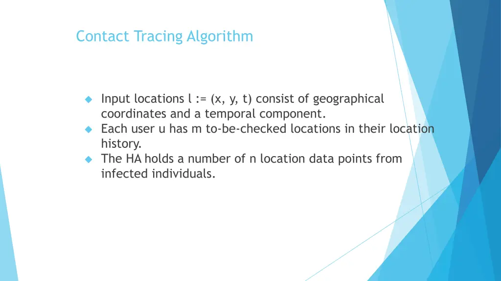 contact tracing algorithm