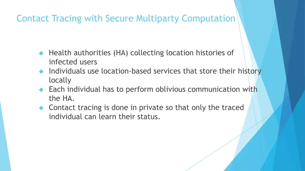 contact tracing with secure multiparty computation