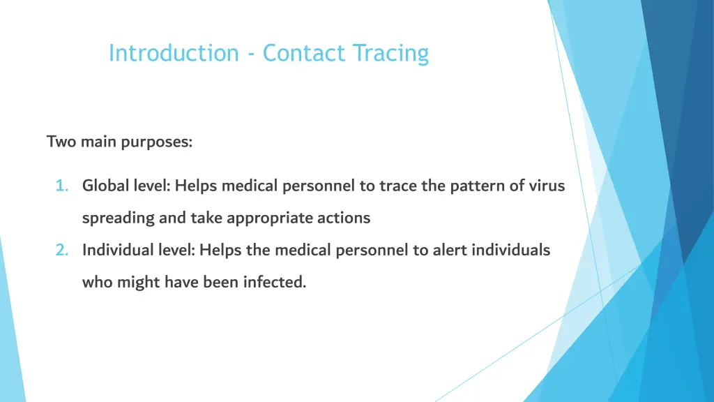 introduction contact tracing