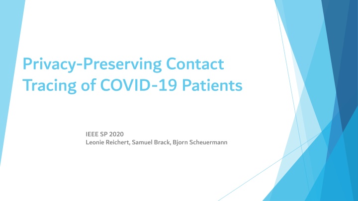privacy preserving contact tracing of covid