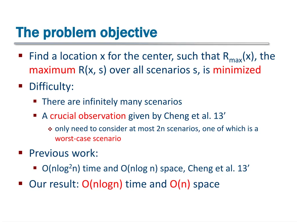 the problem objective the problem objective