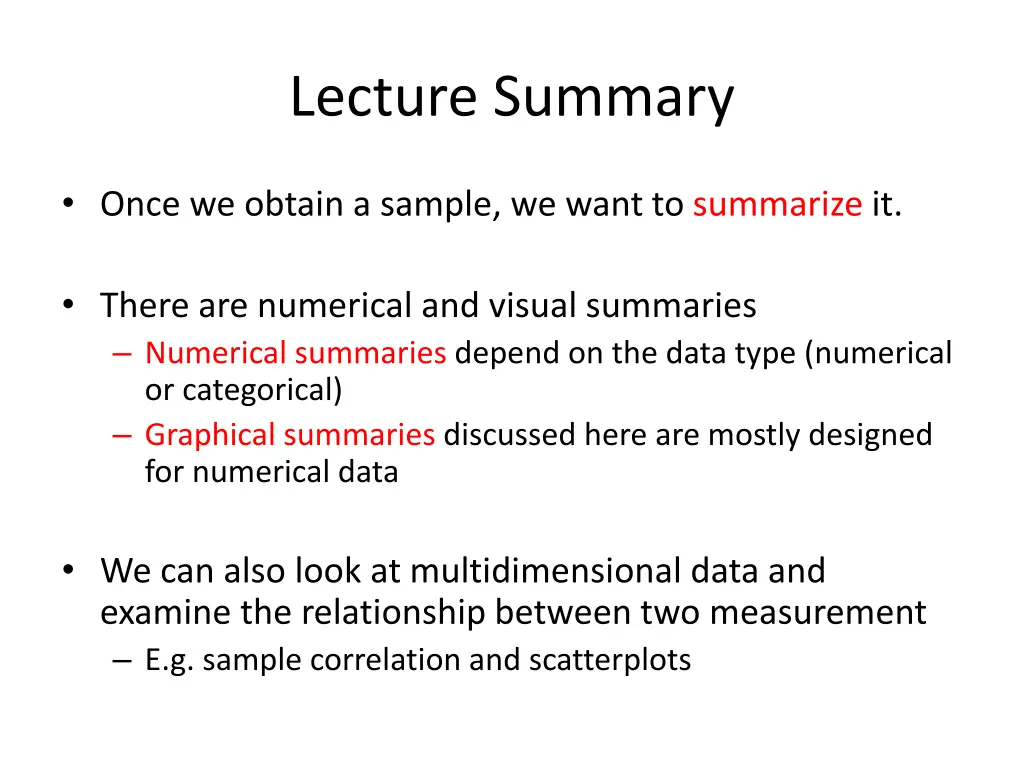 lecture summary 1