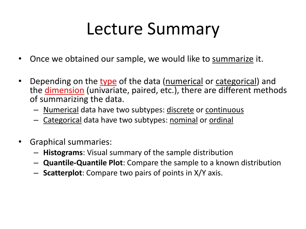 lecture summary