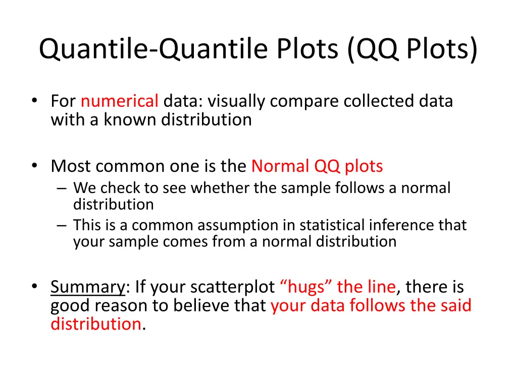 quantile quantile plots qq plots