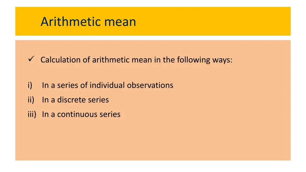 arithmetic mean