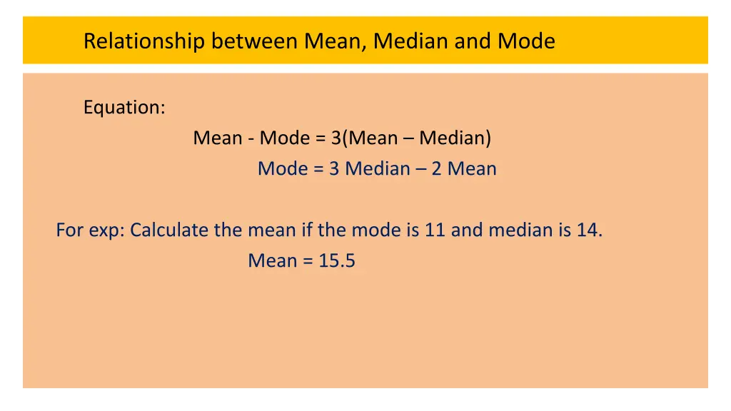 relationship between mean median and mode