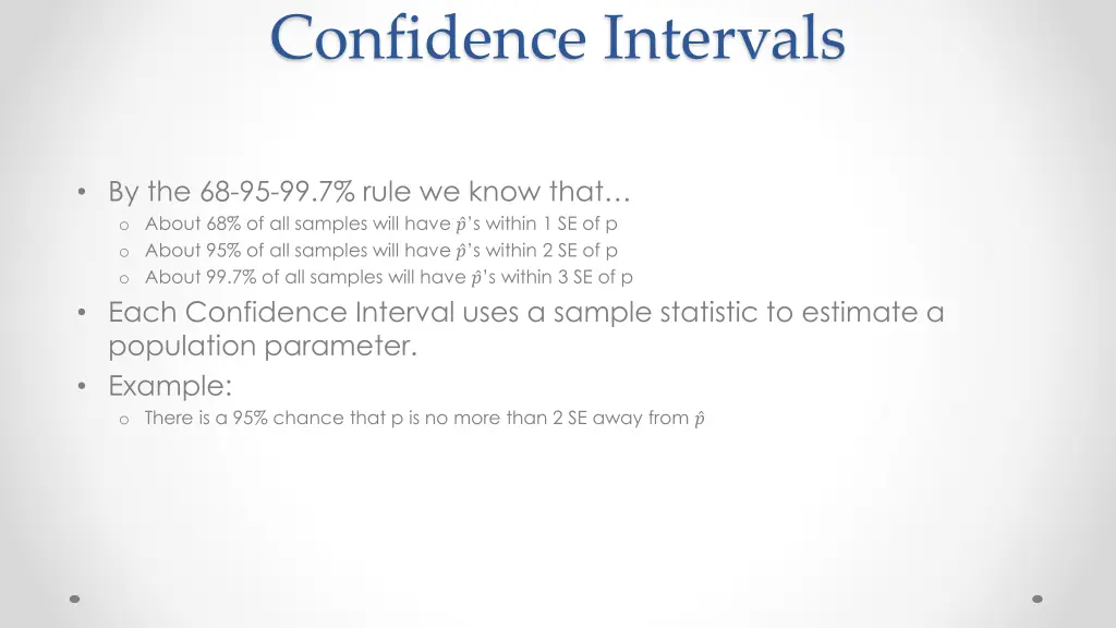 confidence intervals