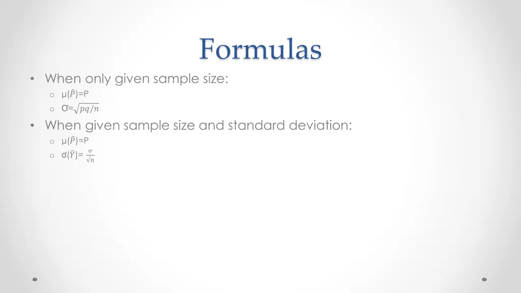 formulas