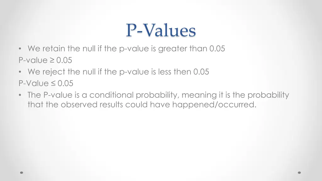 p values