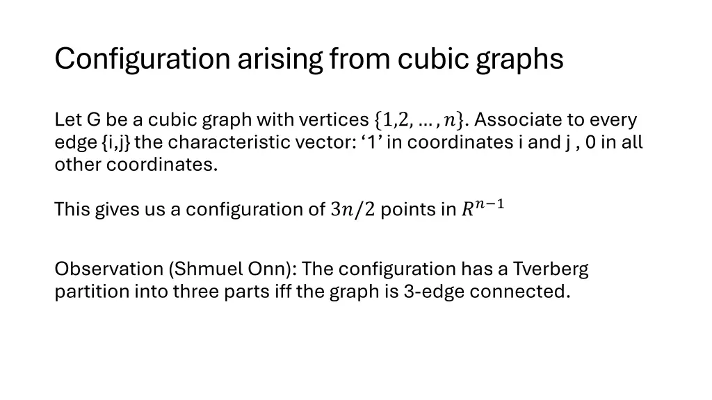 configuration arising from cubic graphs