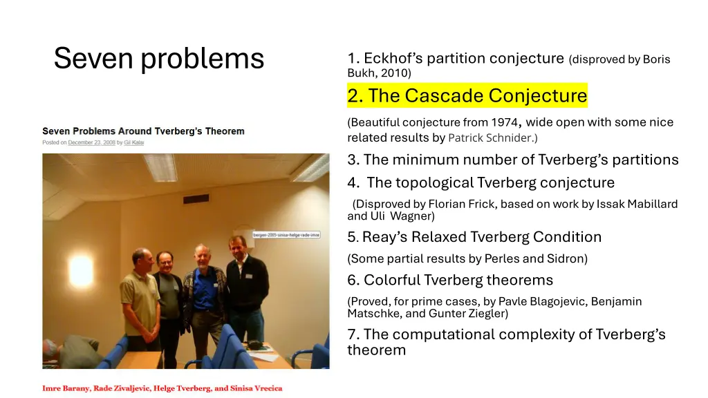 seven problems