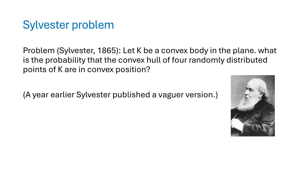 sylvester problem